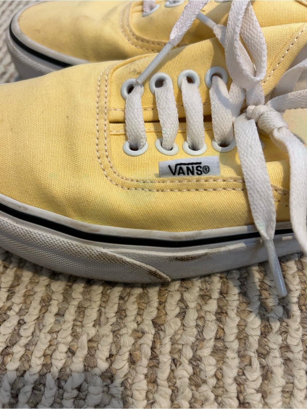 Vans Authentic Yellow Canvas Low-Top Sneaker - women 8 / men 6.5 - Picture 3 of 11